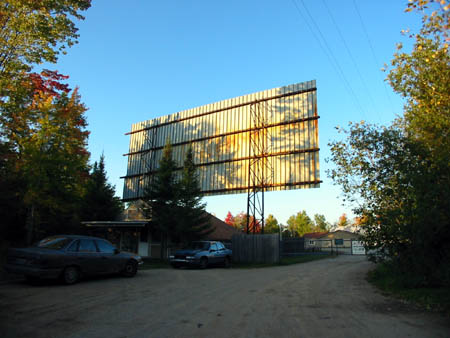 Northwoods Drive-In Theatre - Driveway And Screen - Photo From Water Winter Wonderland